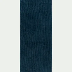 Tapis de bain chenille en polyester - bleu figuerolles 50x120cm