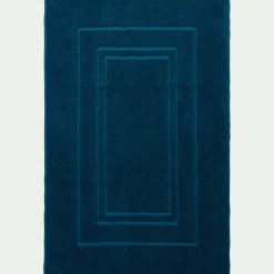 Tapis de bain en coton - bleu figuerolles 50x80cm