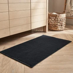 Tapis de bain en coton - noir 50x80cm