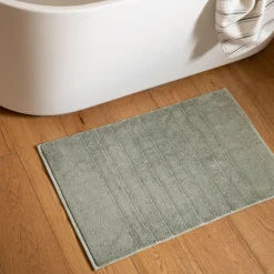 Tapis de bain en coton - vert olivier 50x80 cm