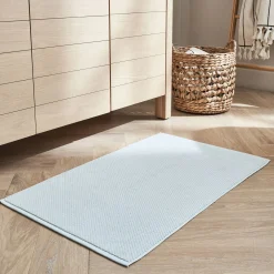 Tapis de bain en coton bio - bleu 50x80cm