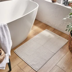 Tapis de bain en coton bio - beige alpilles 50x80cm
