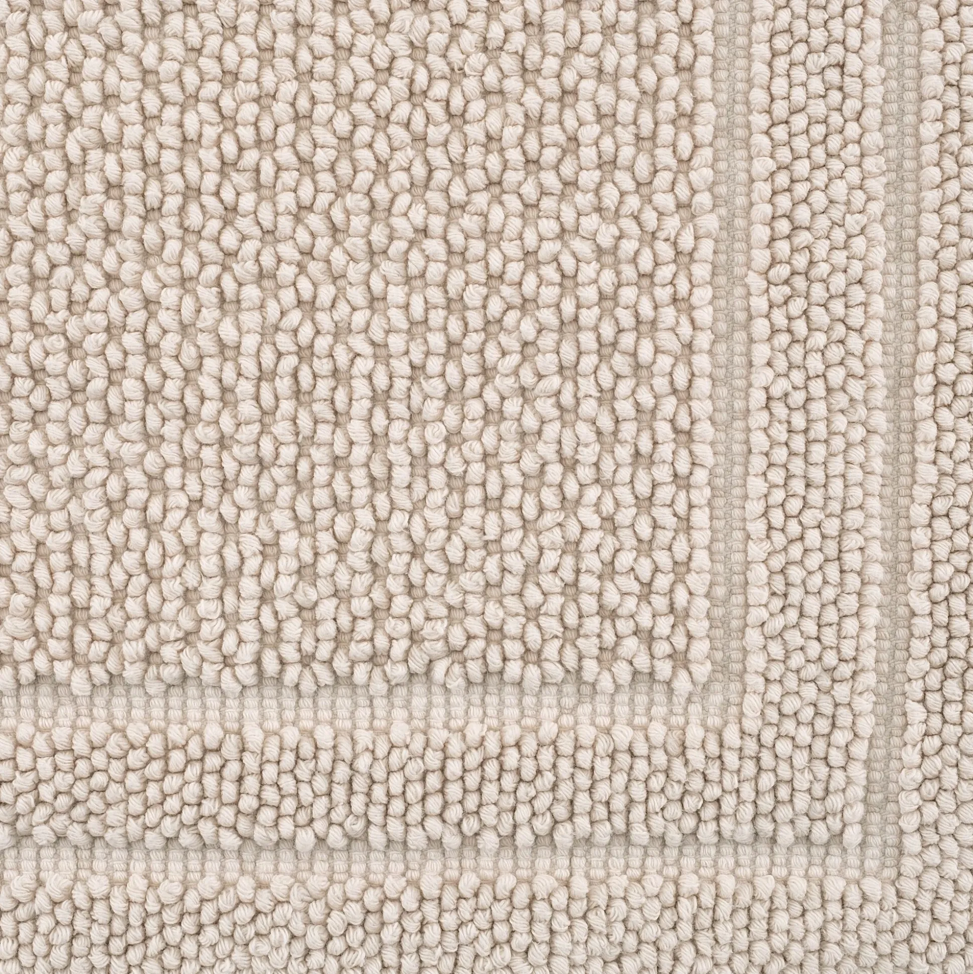 Tapis de bain en coton finition crochet et frangées 50x80cm - blanc écru