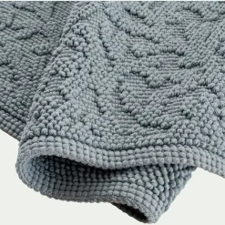 Tapis de bain en coton jacquard 50x80cm - bleu calaluna