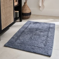 Tapis de bain en coton 50x80cm - bleu autan