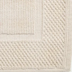 Tapis de bain jacquard en coton 50x80cm - blanc capelan
