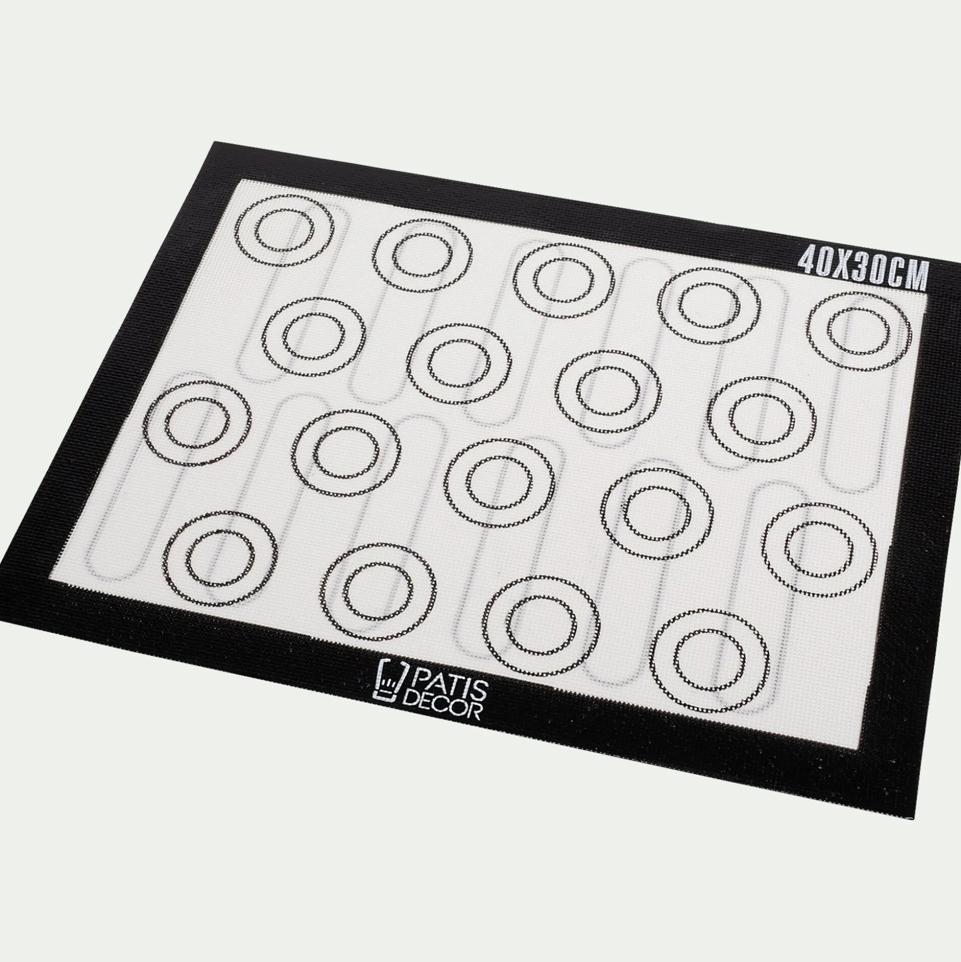 Tapis de cuisson en silicone spécial macarons & éclairs 40x30cm - transparent