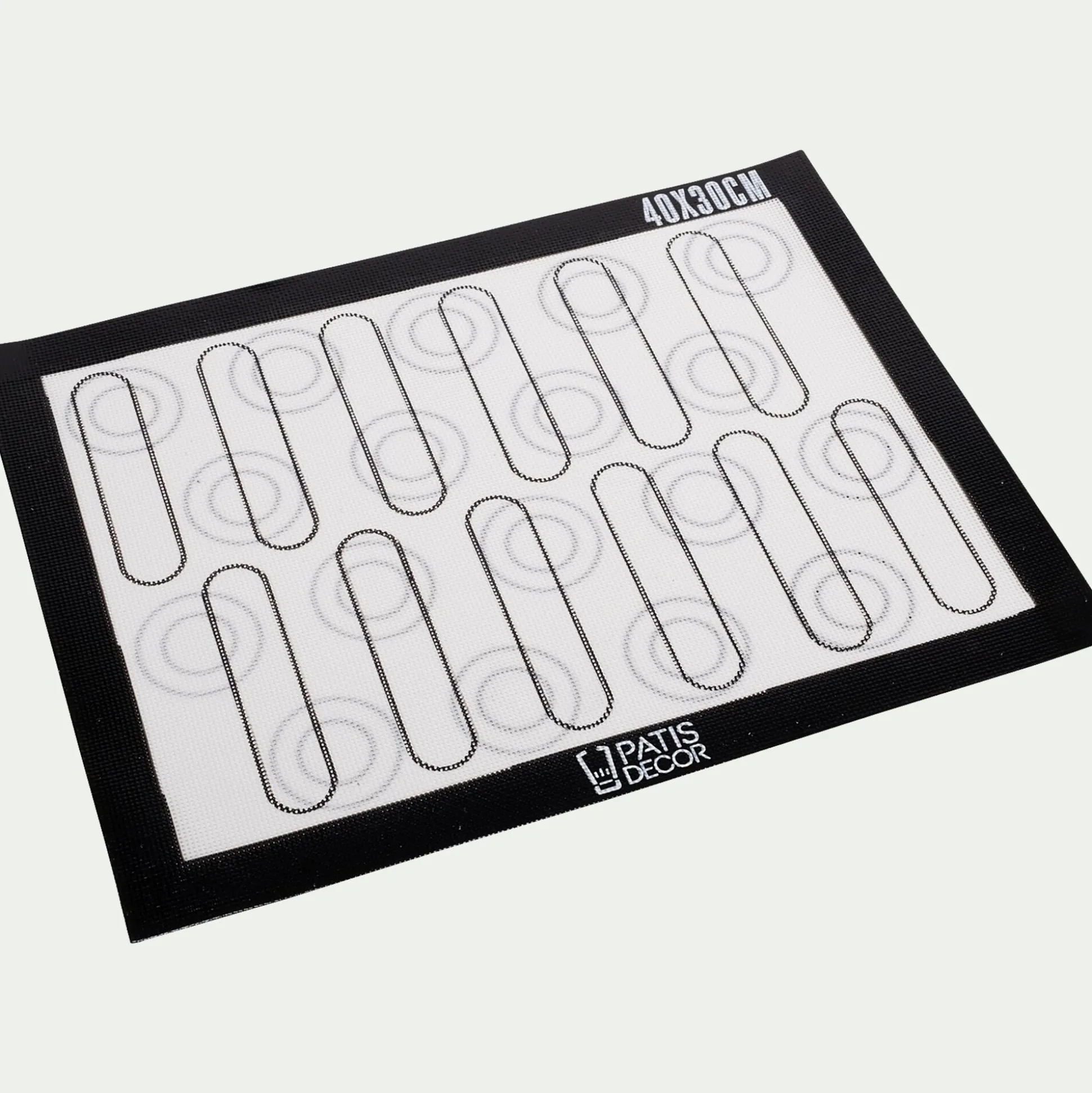 Tapis de cuisson en silicone spécial macarons & éclairs 40x30cm - transparent