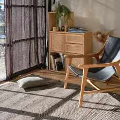 Tapis en coton recyclé et jute - noir 170x120cm