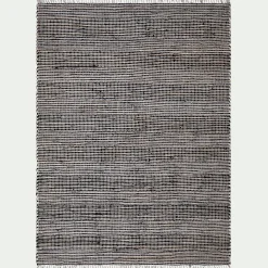 Tapis en coton recyclé et jute - noir 170x120cm