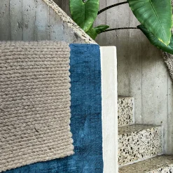 Tapis en laine et coton - gris clair 120x170cm