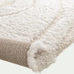 Tapis en tissu recyclé à motif 160x230cm - beige