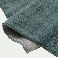 Tapis frangé en velours 160x230cm - vert eucalyptus