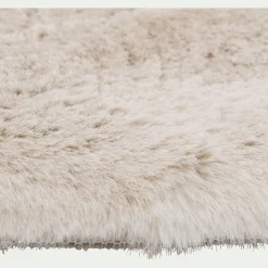 Tapis imitation fourrure - beige D120cm