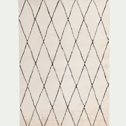 Tapis inspiration berbère à motifs losange 160x230cm - blanc écru
