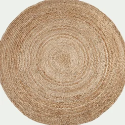 Tapis rond en jute - naturel D90cm
