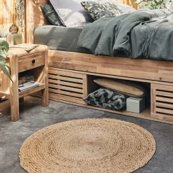 Tapis rond en jute - naturel D180cm