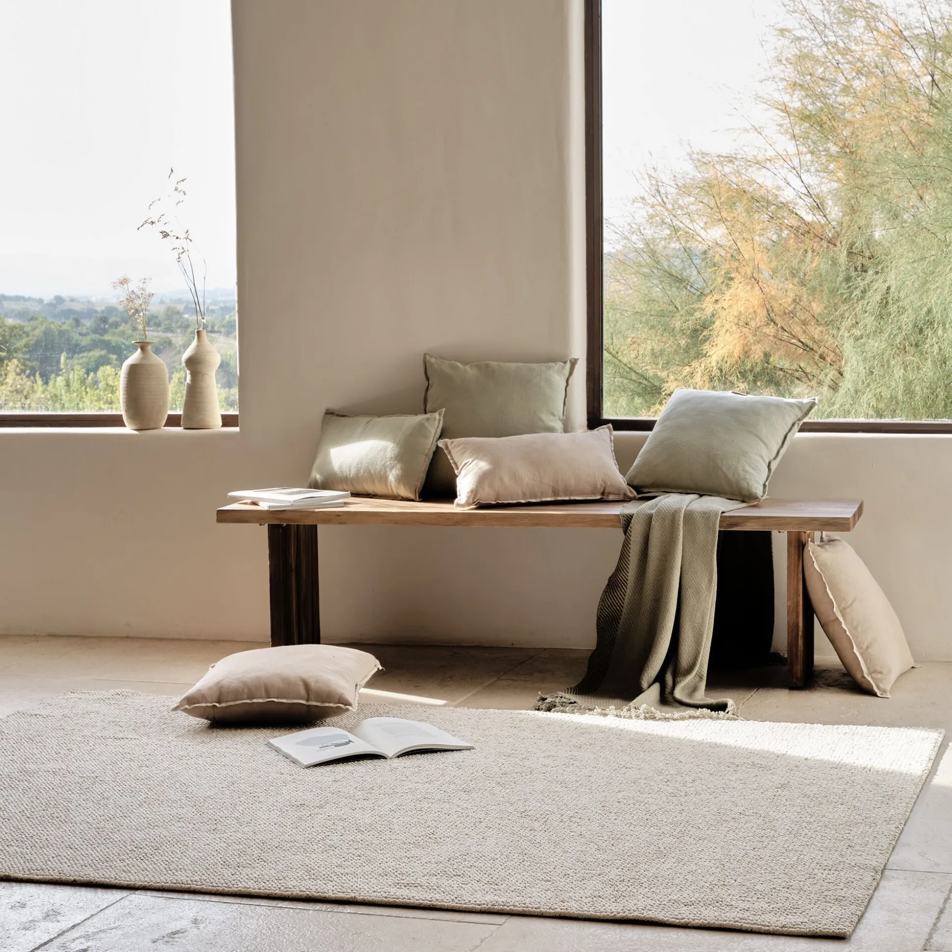 Tapis synthétique en 160x230cm - blanc écru