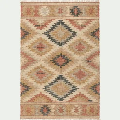 Tapis tissé en jute et coton - beige 200x290cm