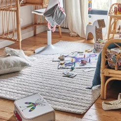 Tapis tressé 120x170cm - blanc écru