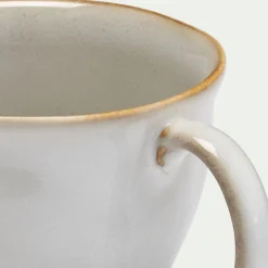 Tasse avec anse en grès D11cm - beige alpilles