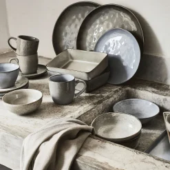 Tasse et soucoupe petit-déjeuner en grès 22cl - vert