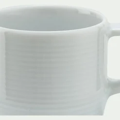 Tasse et sous-tasse spirale en porcelaine 10cl - blanc