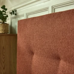 Tête de lit capitonnée en tissu L182cm - terracotta