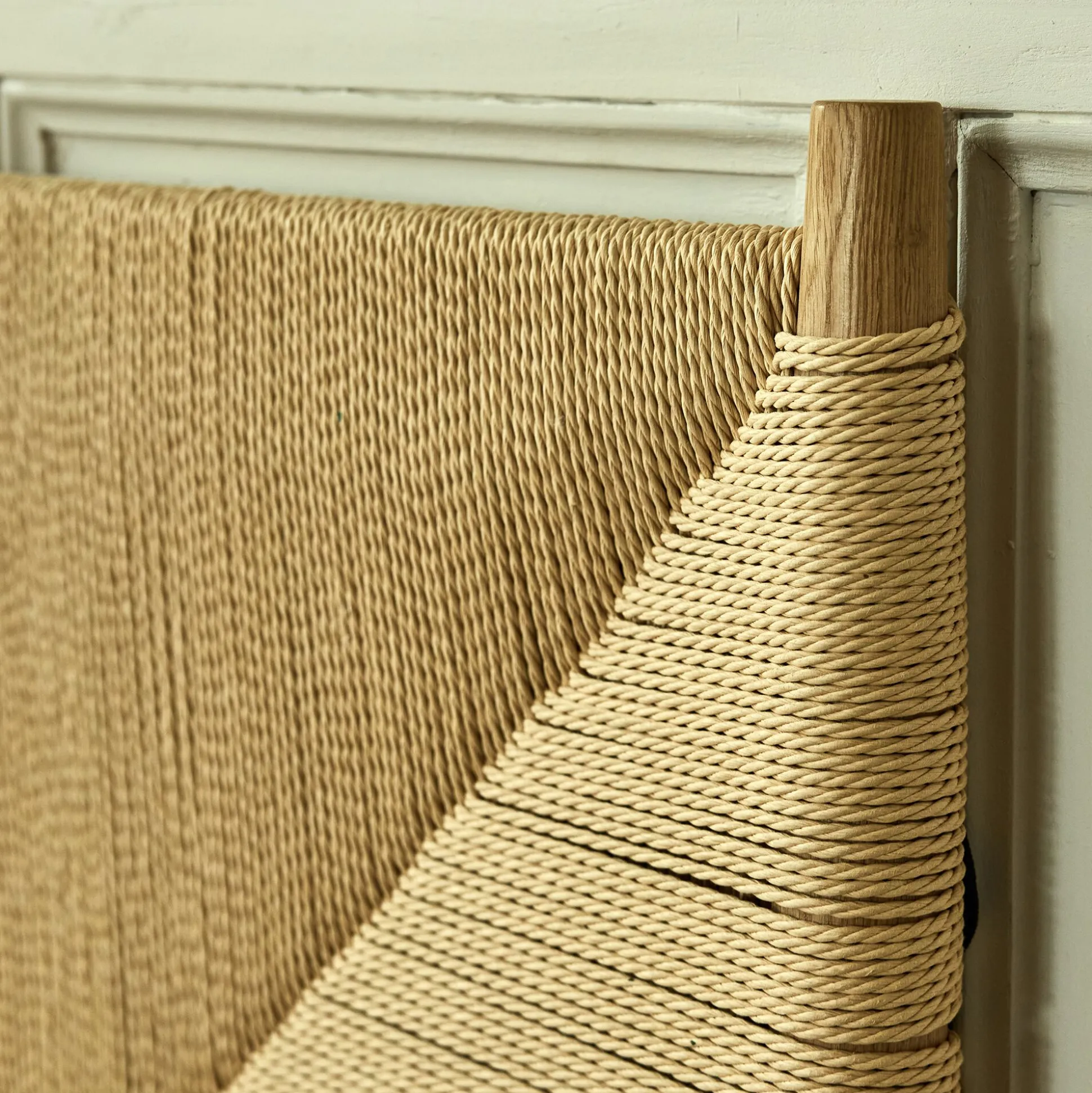 Tête de lit en chêne et corde L165cm - bois clair