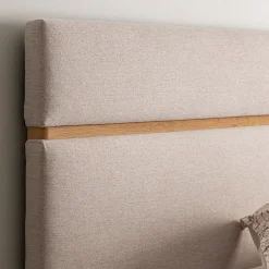 Tête de lit en tissu et bois L162cm - blanc ventoux