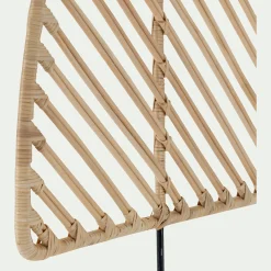 Tête de lit ronde en rotin L150cm - bois clair