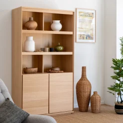 Vaisselier 2 portes en bois - bois clair