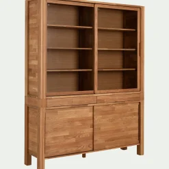 Vaisselier 4 portes en chêne massif L160cm - bois clair