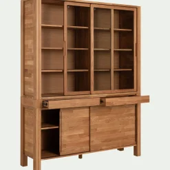 Vaisselier 4 portes en chêne massif L160cm - bois clair