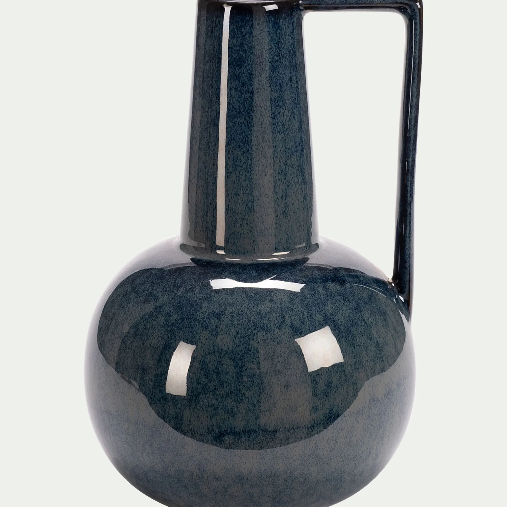 Vase à anse en céramique H25,5cm - bleu