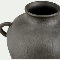 Vase amphore en faïence H27cm - noir