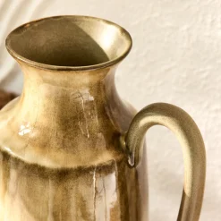 Vase amphore en faïence H39cm - jaune