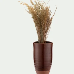 Vase bicolore en terre cuite H21cm - marron