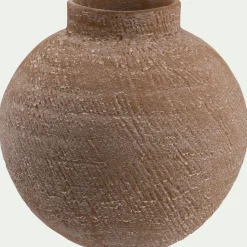 Vase boule en aluminium H20cm - marron