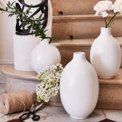 Vase boule en céramique H35cm - blanc ventoux