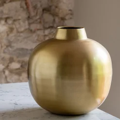 Vase boule en fer H32cm - doré