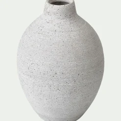 Vase boule en polystone effet béton H17cm - gris clair