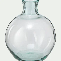 Vase boule en verre recyclé H24cm - transparent