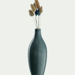 Vase bouteille en grès H18cm - bleu