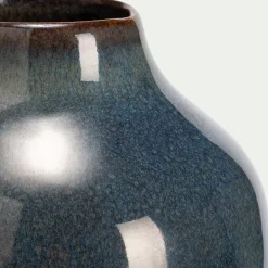 Vase classique en céramique tachetée H20cm - bleu