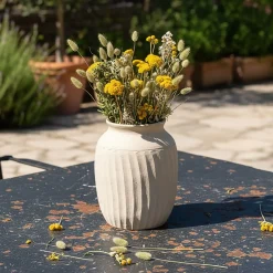 Vase classique en grès H23,2cm - beige