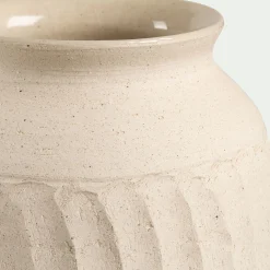 Vase classique en grès H23,2cm - beige
