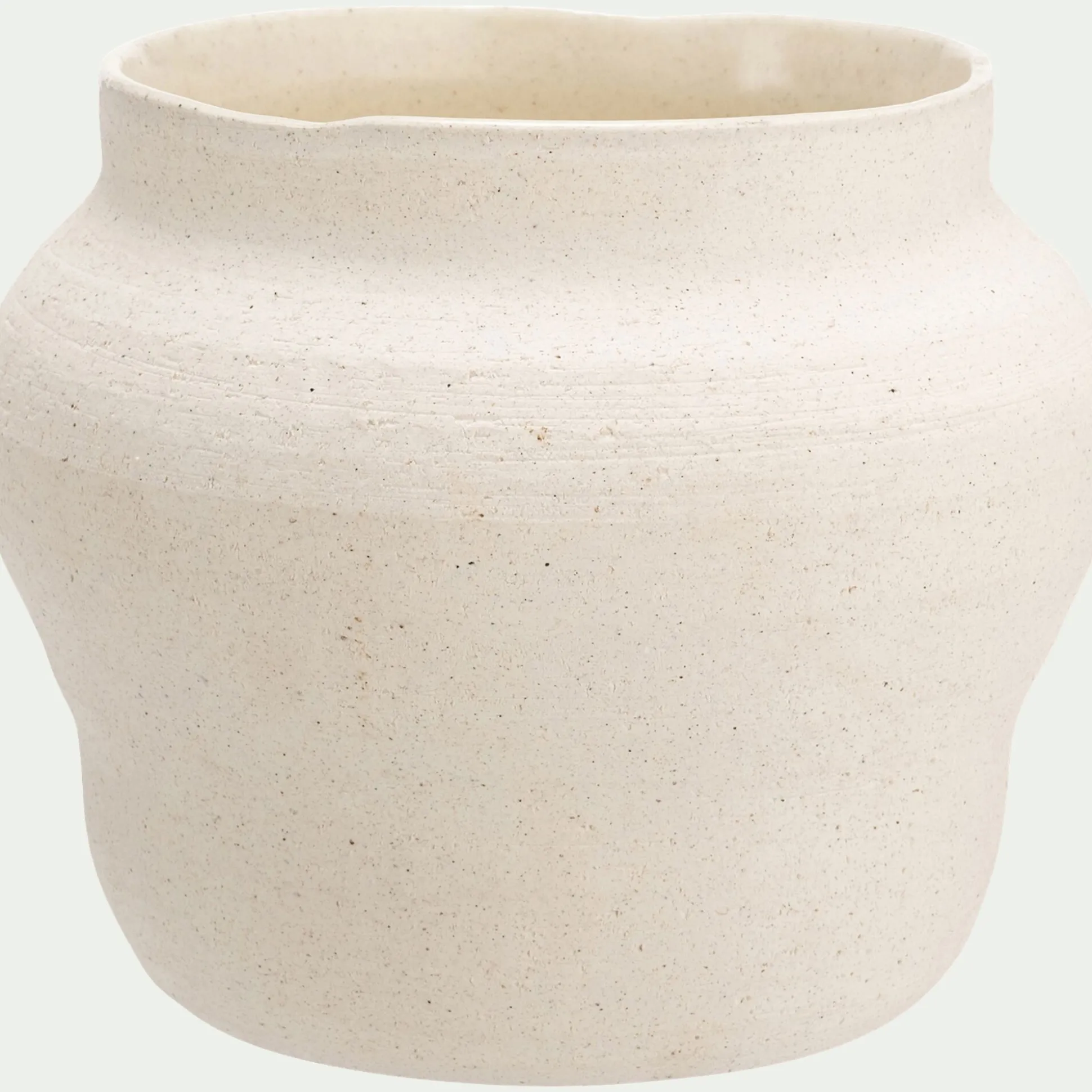 Vase classique en grès moucheté H16cm - blanc