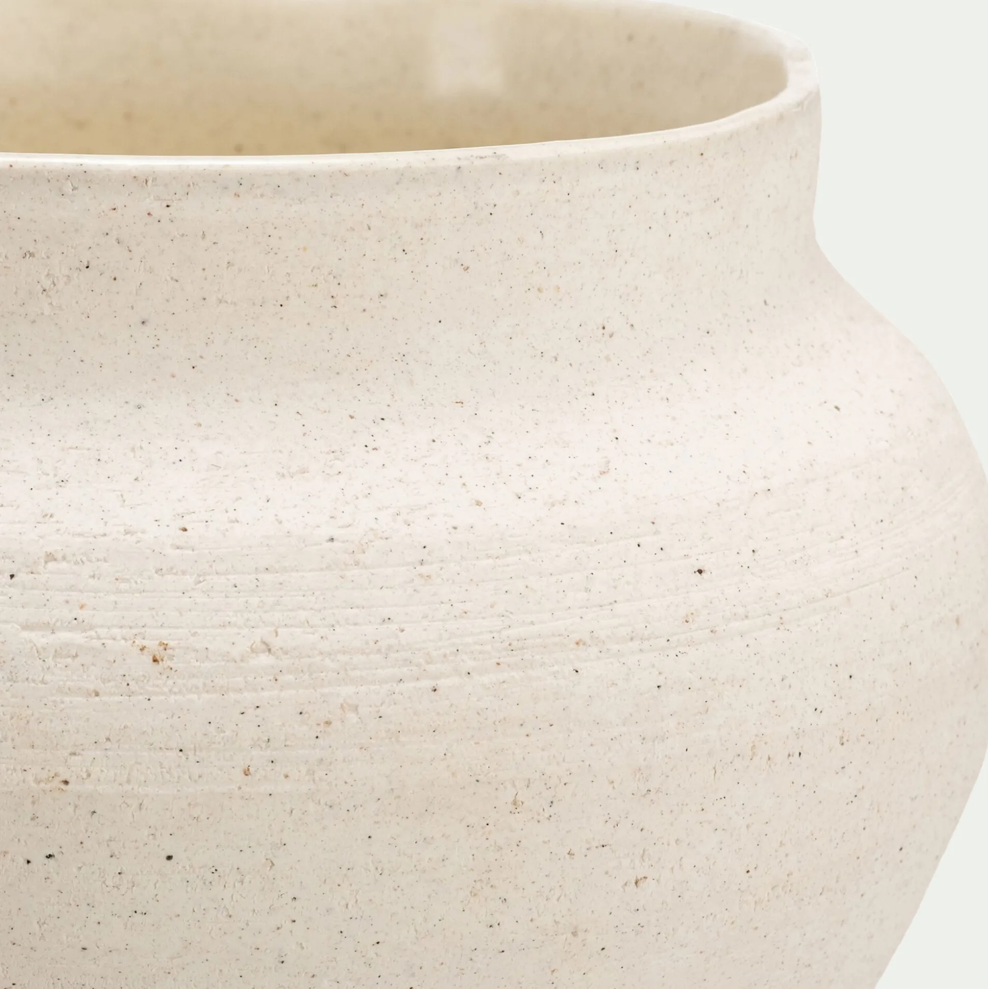 Vase classique en grès moucheté H16cm - blanc