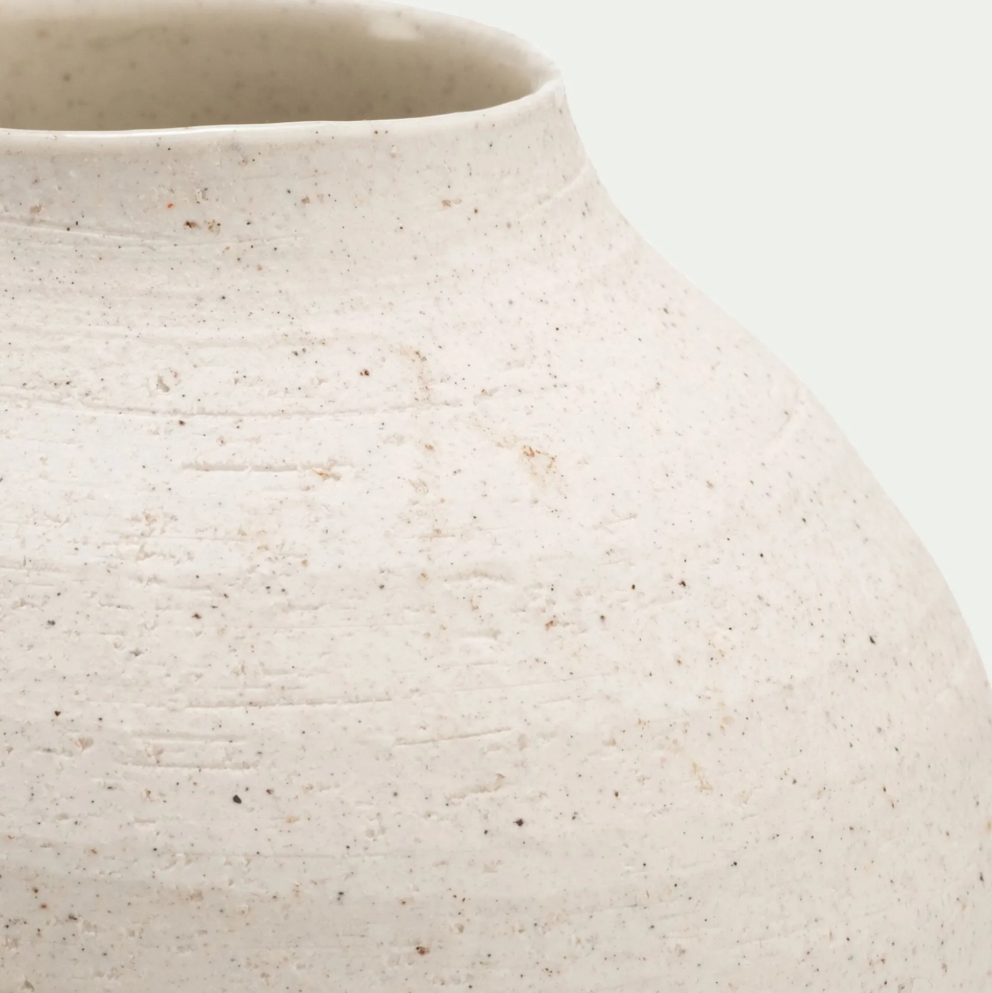 Vase classique en grès moucheté H15cm - blanc